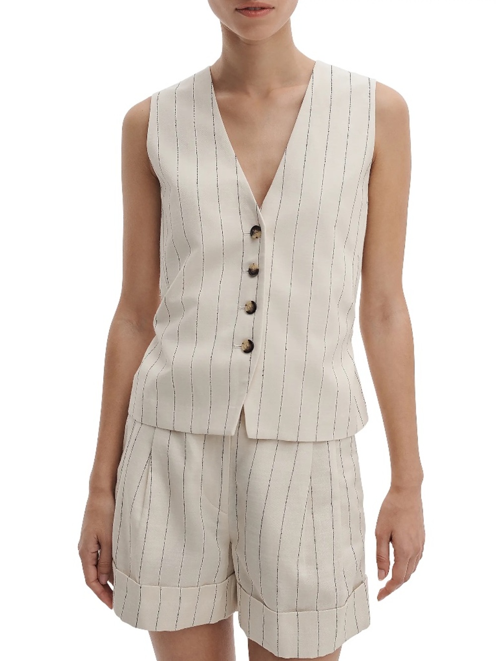 NWT Rag & Bone Ivory Priya Striped Ponte Suiting Vest Sz small